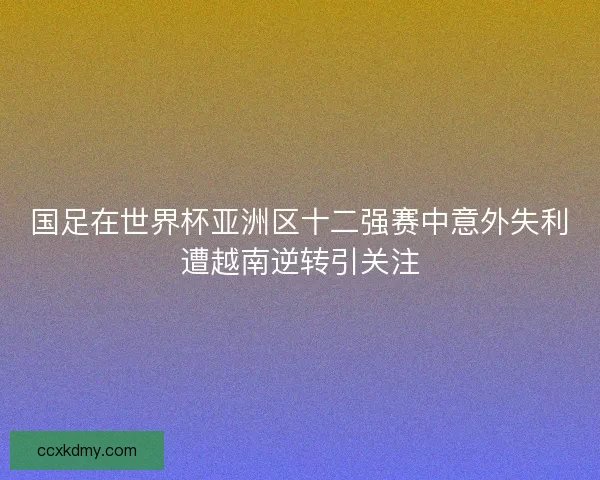 国足在世界杯亚洲区十二强赛中意外失利遭越南逆转引关注